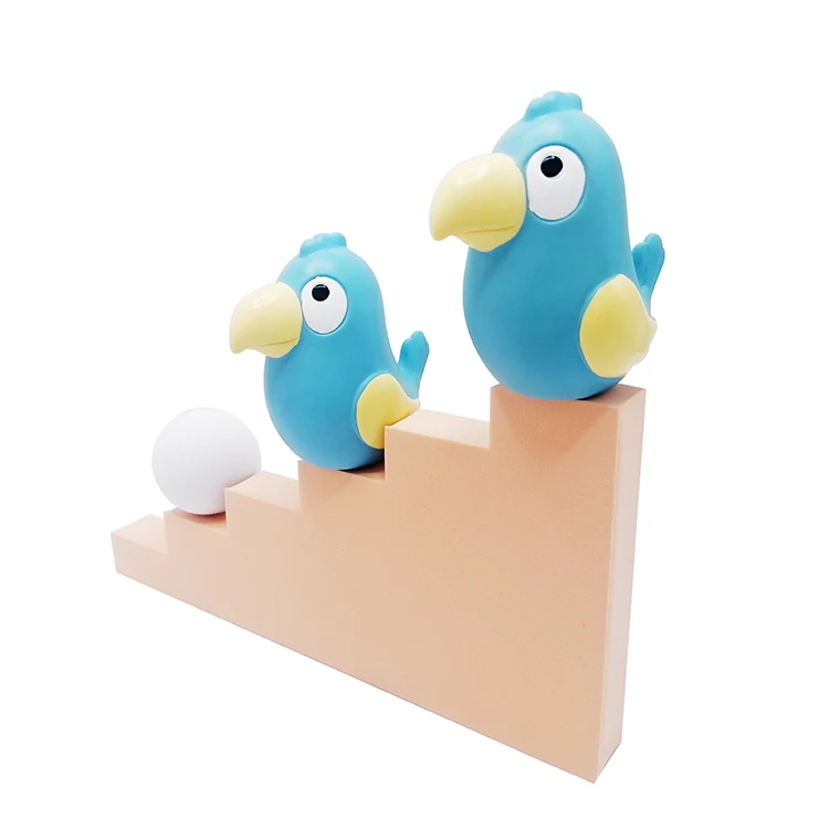 Pure Natural Hand-painted Blue Cure Bird Shape Chewing Rubber Baby Teether Toy