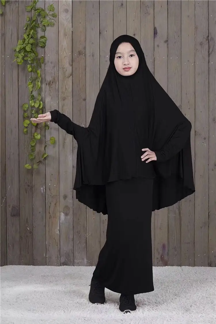 2022 Dubai Hijab Muslim Child Long Abaya Girls Prayer Dress Student Arab Clothes Children Khimar Kids Islamic Clothing Wholesale