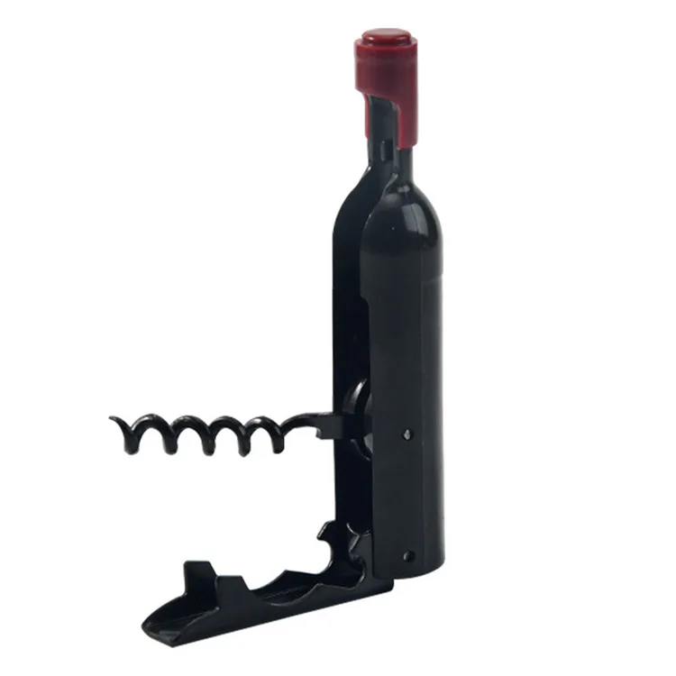 Wholesale Premium Gift 3-in-1 Multifunctional Stainless Steel Wine Shaped Corkscrew Wine Beer Bottle Openers