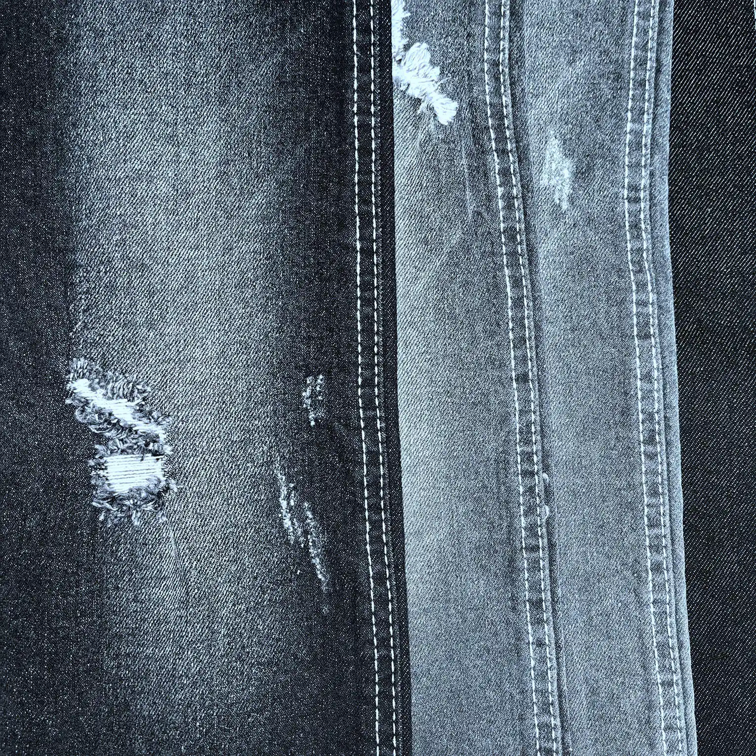 Black color thick good quality stretch cotton spandex denim fabric factory for jeans