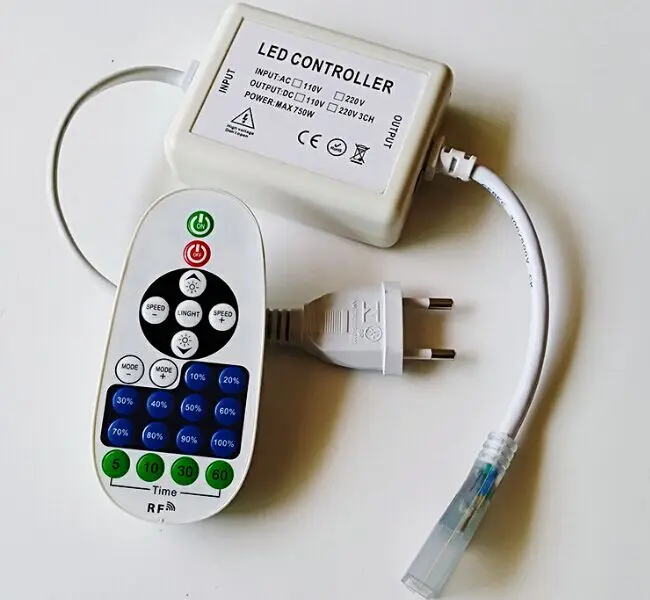 220V Led Strip Controller 720W with 23keys remote IR Led Dimmer for 5050/2835 High Voltage Strip Light
