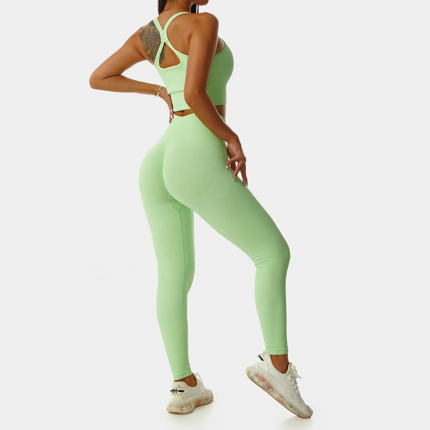 Wholesale Sexy Seamless Gym Sports Hollow Straps Bras Cross Back Yoga Tops Fitness