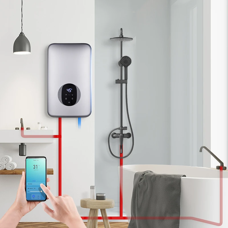 220V 3.5KW-13.5KW Smart Multi Points Hot Shower Water Geyser Tankless Water Heater Electric Instant Water Heater