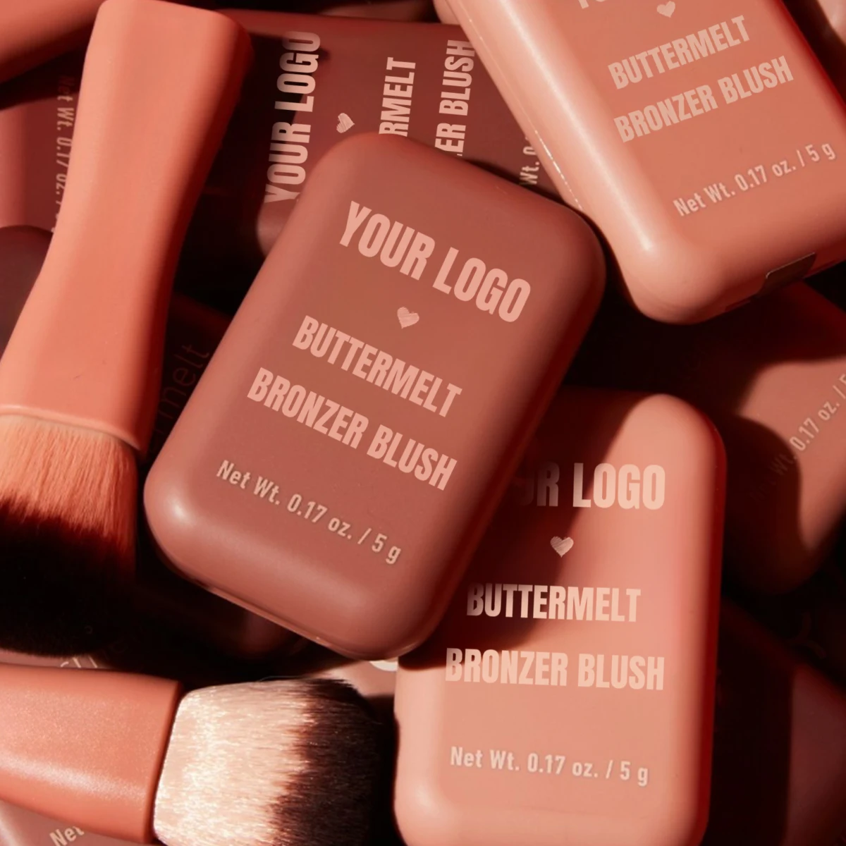 Talc Free Vegan Natural Long-Lasting Blush And Bronzer Private Label Tint Face Makeup Contour Bronzer Powder Palette
