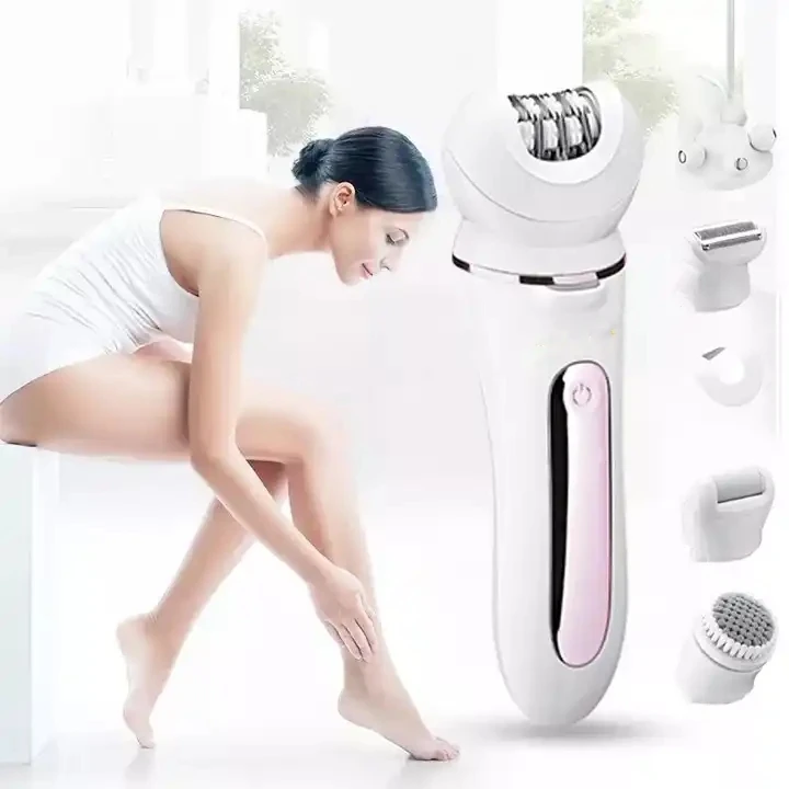 5in1 Multifunction Hair Remover Waterproof Cordless Lady Epilator hair removal electric foot grinder polisher massager