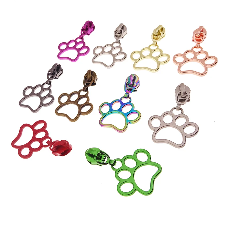 Paw Shape Decorative Zipper Slider Puller For Nylon Zip Pull For Clothing