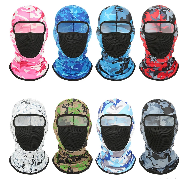 Wholesale 1 Hole Motorcycle Camouflage Balaclava Full Face Mask CS Quick Dry Headgear Cycling Skiing Helmet Liner Hood