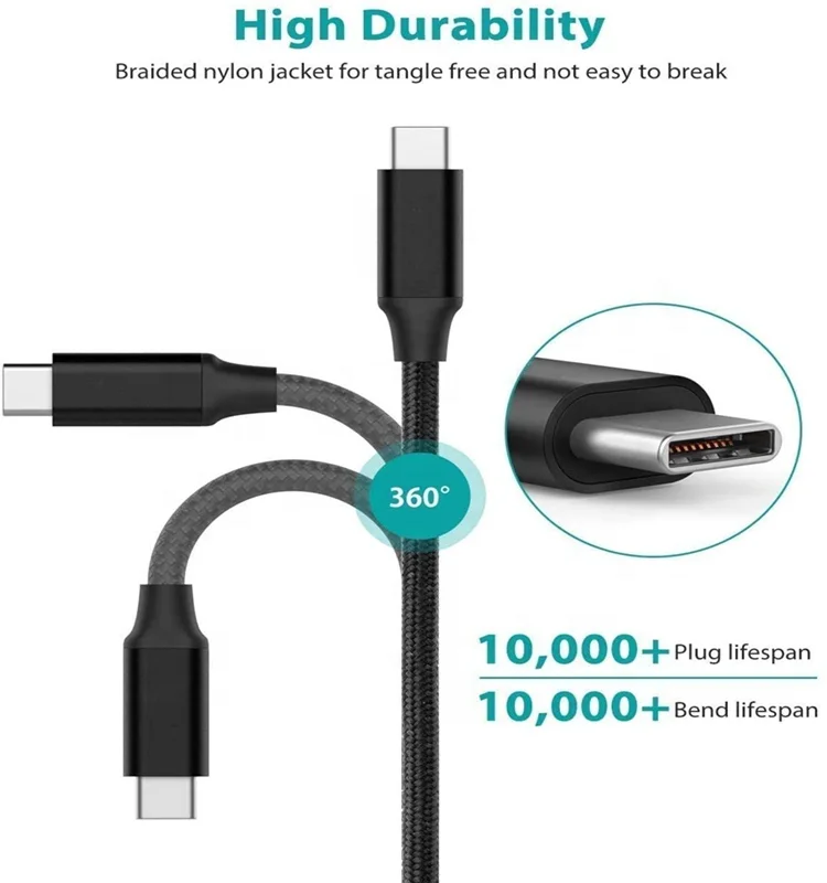 Зарядное устройство C3.1 Gen 2 100 Вт 10 Гбит штекер Usb-c высокое качество быстрая зарядка Usb Pd 18 60 для ноутбука кабель типа C 5a