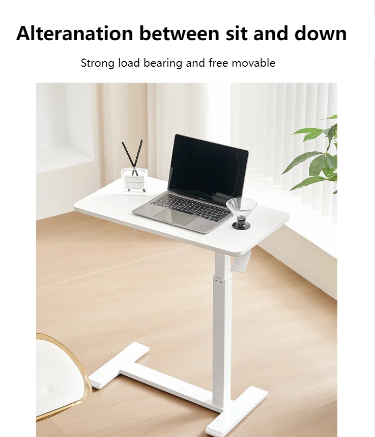 Simple and Modern Mobile Laptop Cart Folding Desk Pneumatic Lift Table Modern Tea Table Ergonomic Study Bed Side Lazy Desk