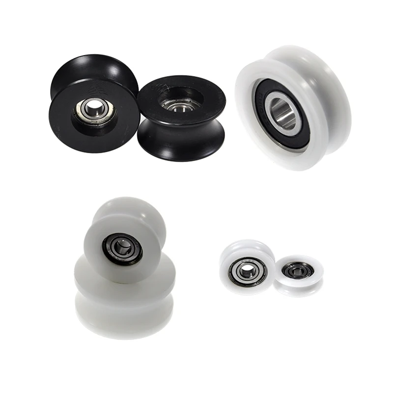 Manufacturers directly supply quiet bearing roller door and window guide u-shaped nylon pulley  8x40x20mmUsed in Doors