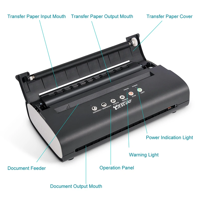 Tattoo Stencil Printer Machine Transfer Thermal Copier For Tattoo Photo Copy Drawing Printing MT200
