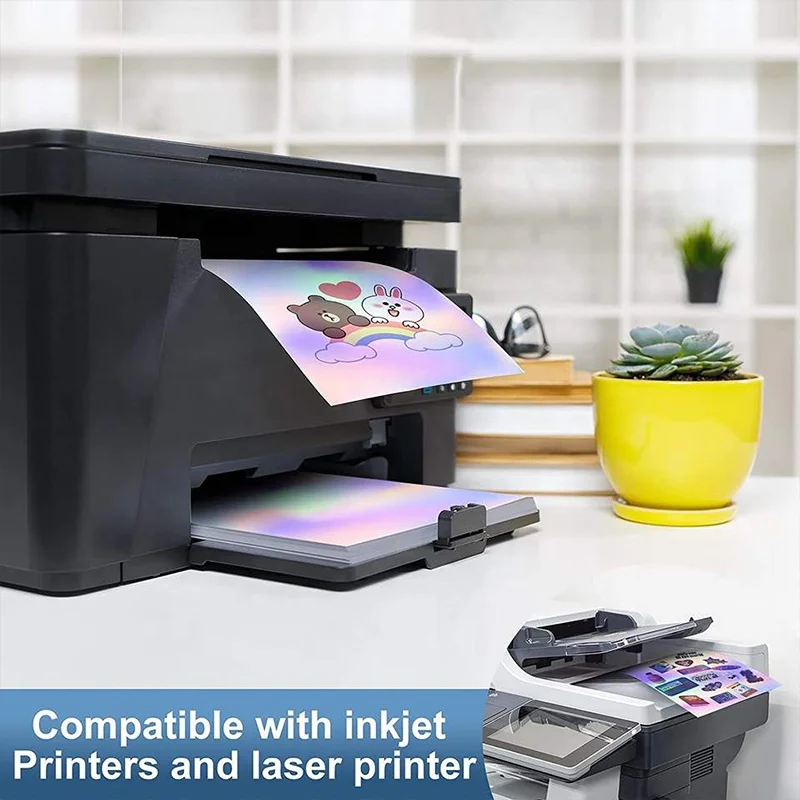 Custom printing waterproof vinyl adhesive holographic vinyl sheet for inkjet and laser printing