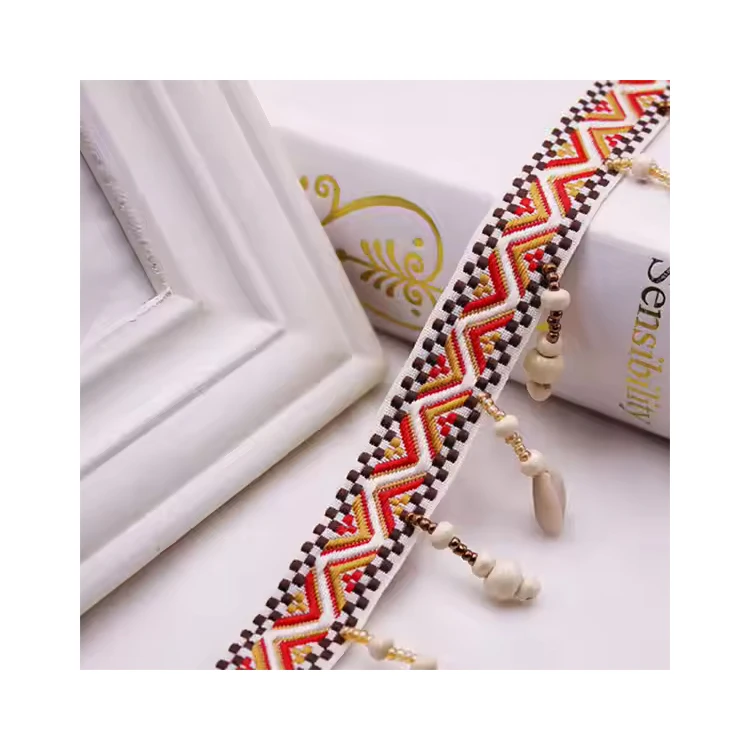 Commercial New Style National Style Ribbon Shell Nail Bead Lace DIY Clothing Accessories Lace