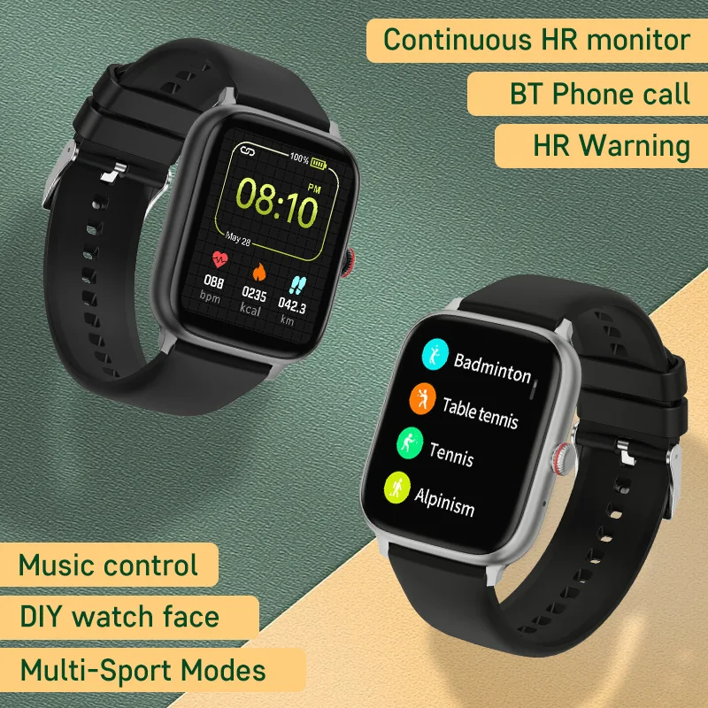 T15 Bluetooth Talk Watch 1.83 Heart rate sleep sports voice assistant IP68 smart watch Source Factory