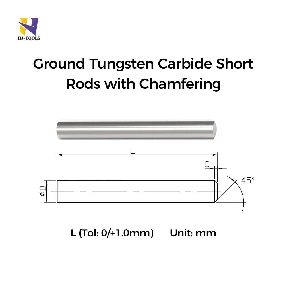 Manufacturer Raw material T09NF Cemented Tungsten Carbide Rods Ground Rods With Chamfer for Graphite, Carbon Fiber