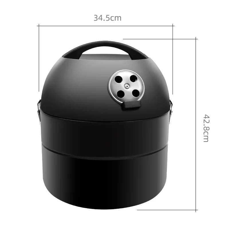 Цилиндрический бездымный гриль для барбекю на древесном угле, уличный портативный гриль для барбекю на древесном угле для сада