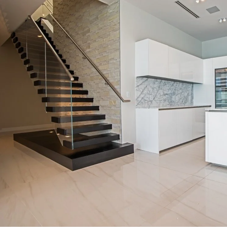 High Quality Solid Wood Floating Staircase System For Indoor