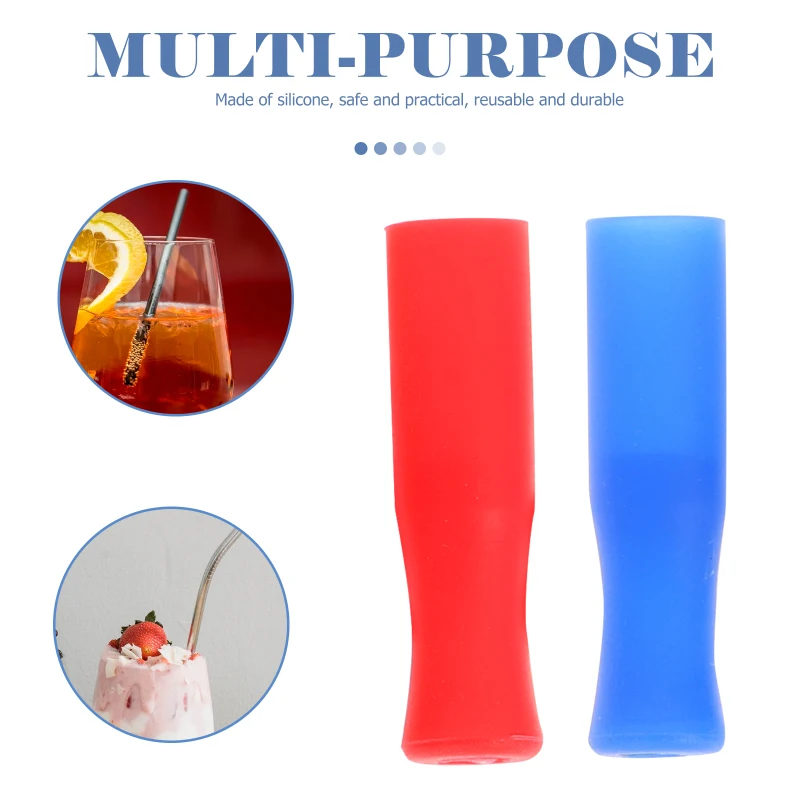 Custom Factory Wholesale 6MM Reusable silicone sleeve stainless steel straw mouth protector Silicone Drip Tips Mouthpiece Cover