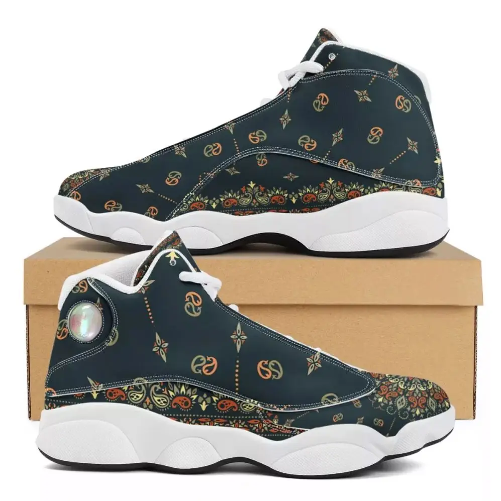 
Hot Sell Men Running Shoes Custom Basketball Shoes Bandana Print Lightweight Mens Shoes Factory Price 