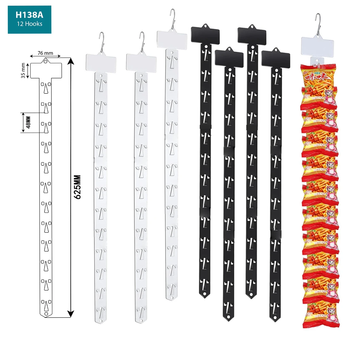 Supermarkets Retail Display Hanging Merchandising Clip Strips with Hooks