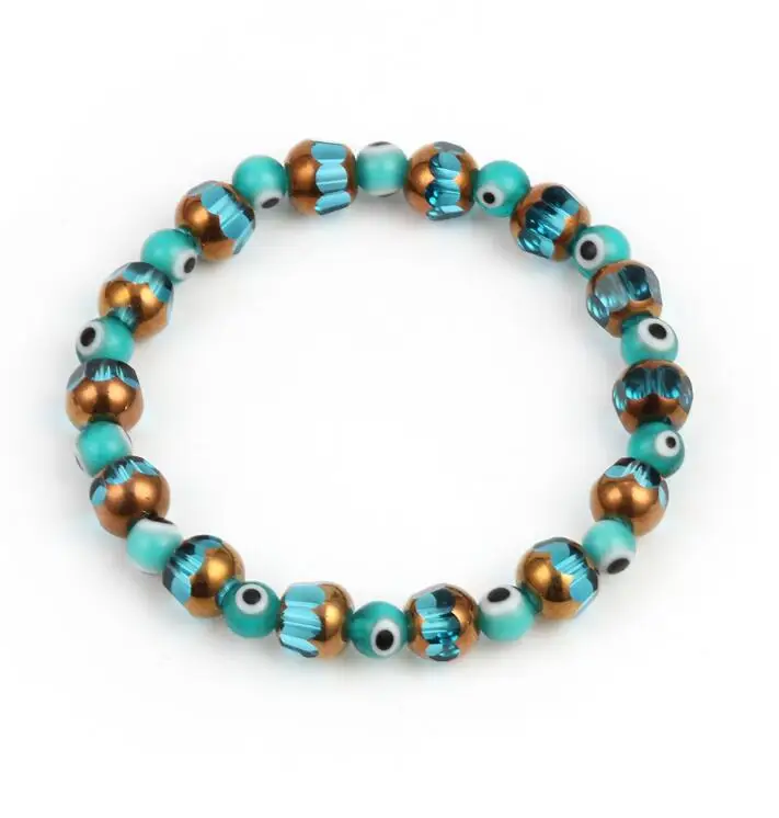 WIIPU Fashion Goods Beaded Jewelry To Wholesale Fashion Turkey Bracelet blue eye beads with rhinestone