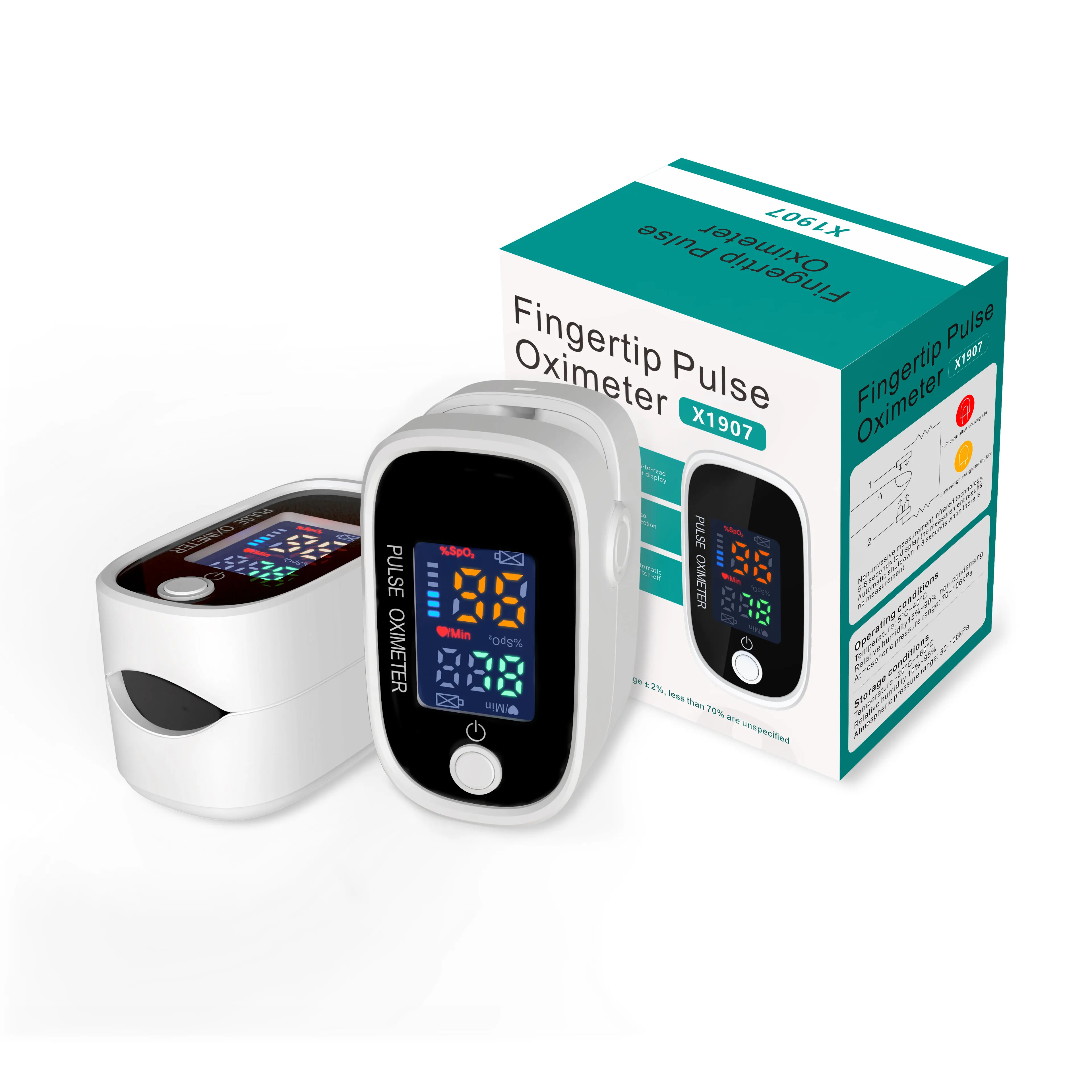 Pulse Oximeter Finger Clip Pulse Monitor Home Monitoring Pulse Oximeter Blood Oxygen Saturation Detector Clip