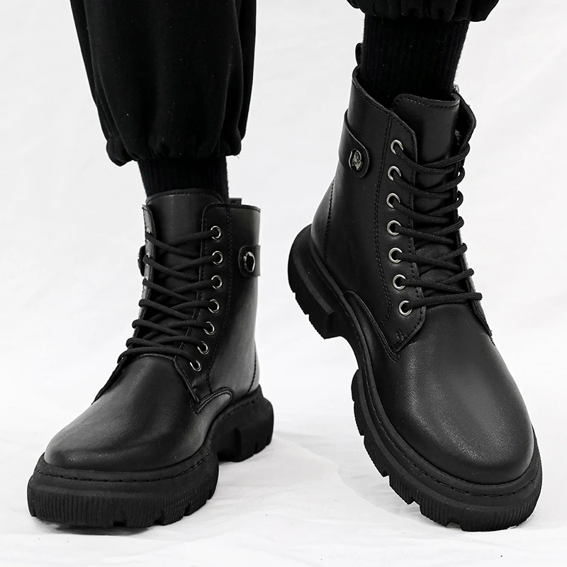 Personalized Leather Boots Zipper Flat Hoodie Harlan Boots Promotion High Quality Ankle Boots 2024 Autumn