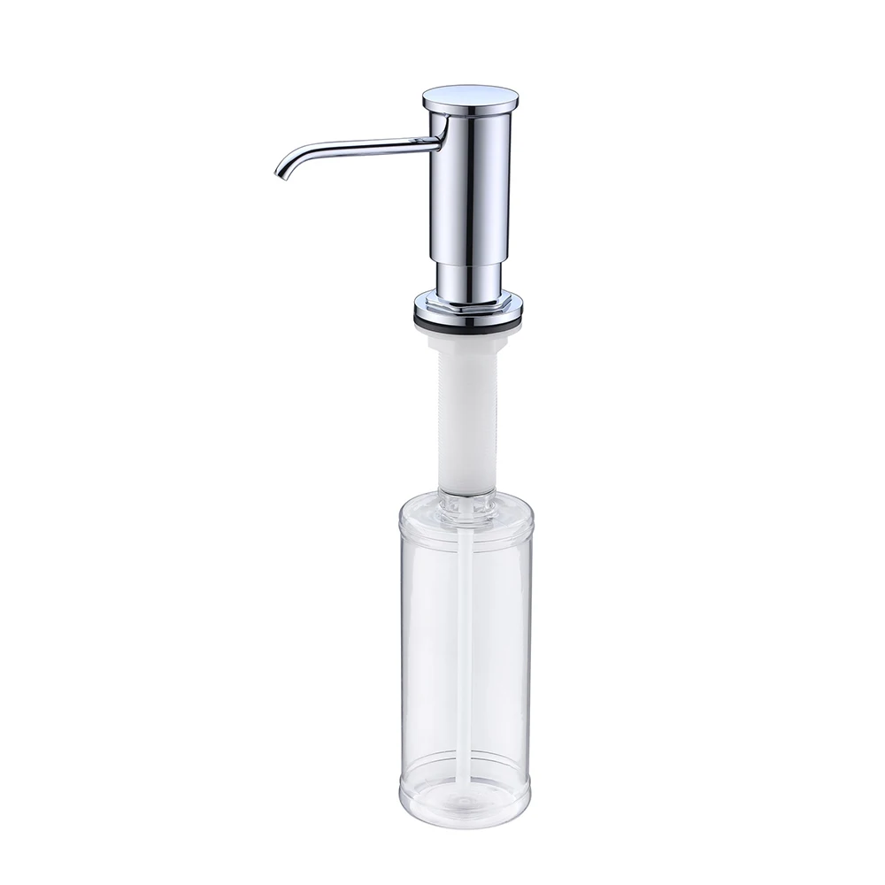 Manual press counter-top installation kitchen sink soap dispenser with curved nozzle