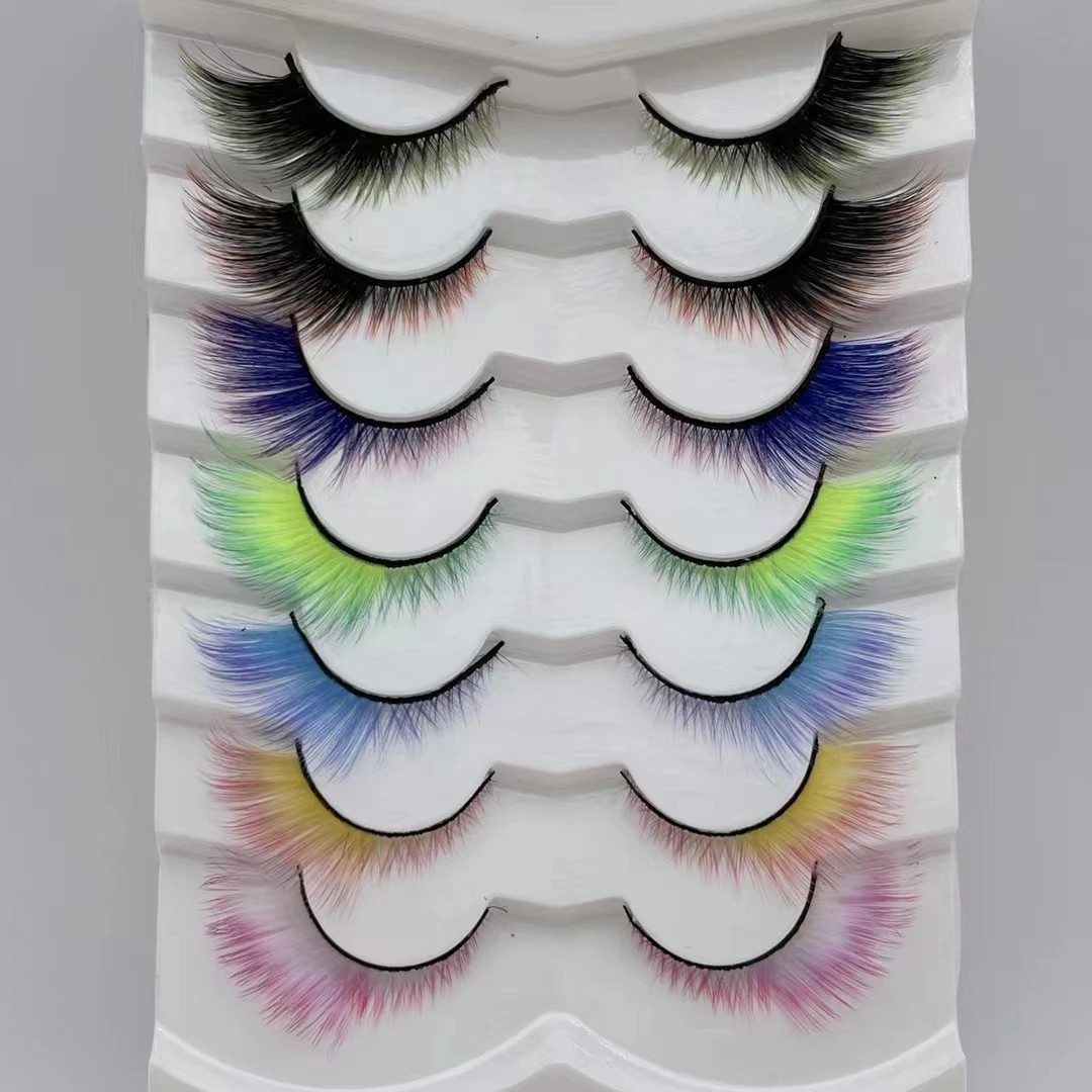 New faux Eyelashes colored lashes 3d faux mink lashes color lash strips