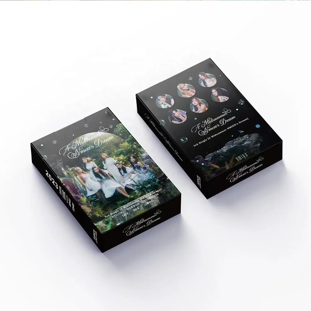 Yuwei 55pc/box New NMIXX Double-sided Small Cards LOMO Greeting Album Box Photo Card Bookmark