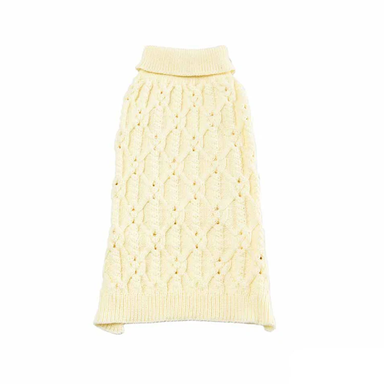 Wholesale Masculine Style Creamy white Luxury Custom Warm Dog Sweater
