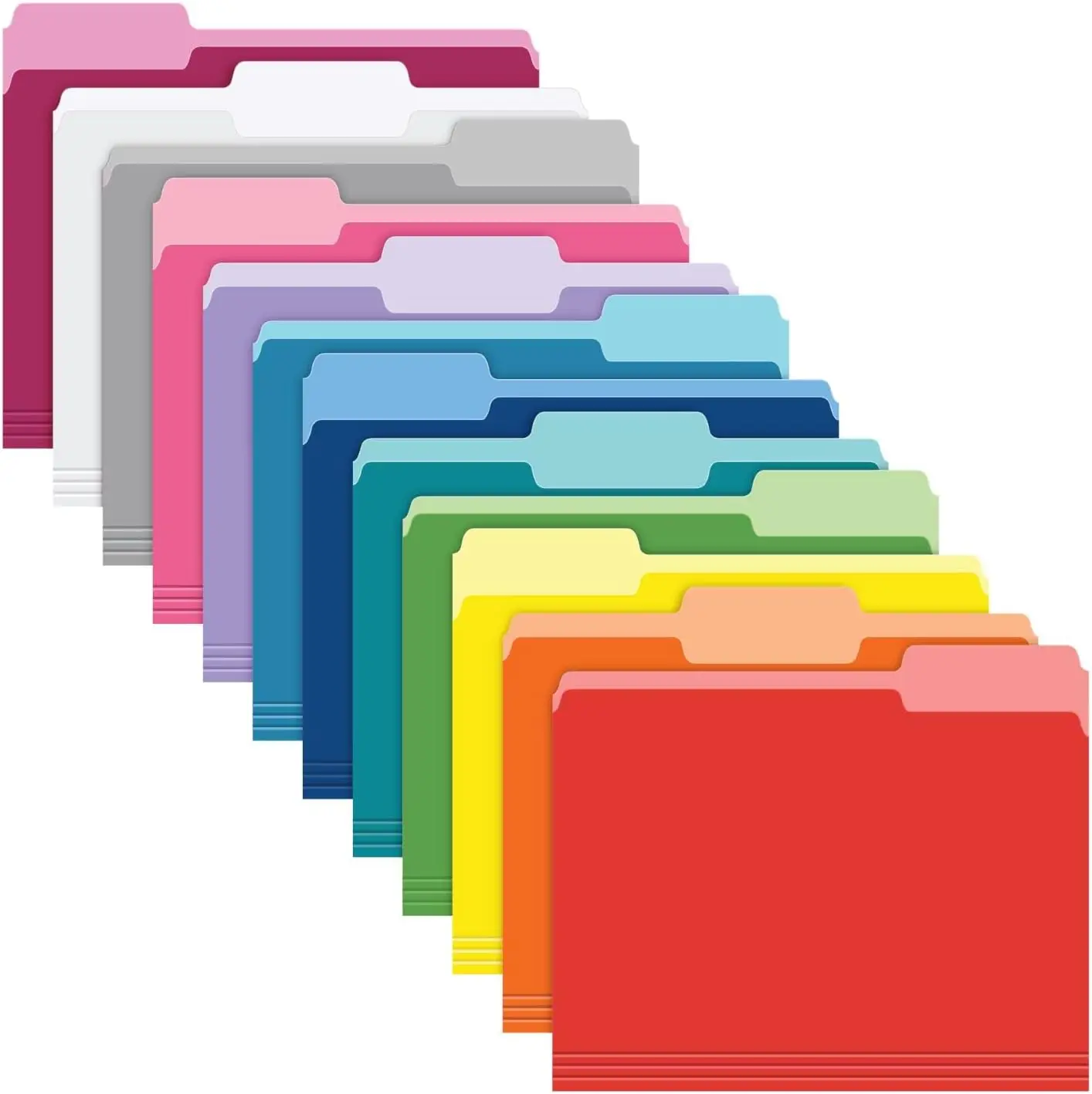 Executive File Folder Cardboard File Folders with Reinforced Tabs Assorted Colors Folders for Documents