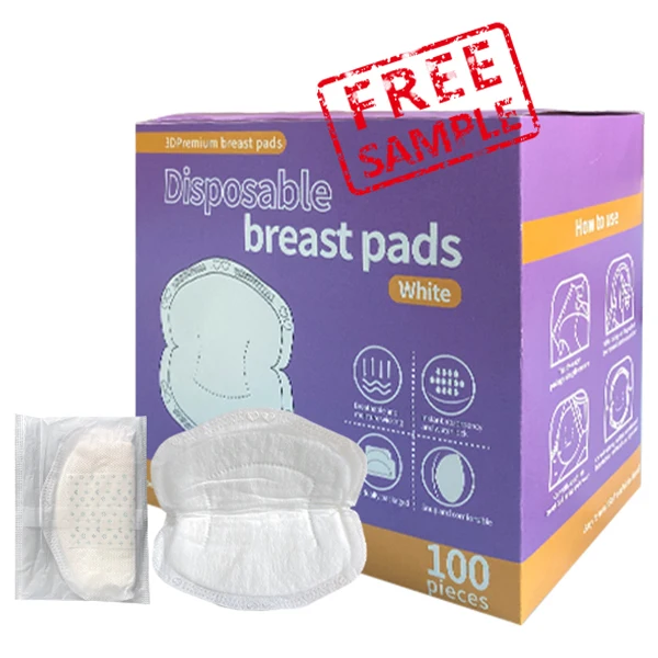 100pcs/box Free sample Nursing Breastfeeding breathable Absorbent cotton breastfeeding mother care disposable breast pads