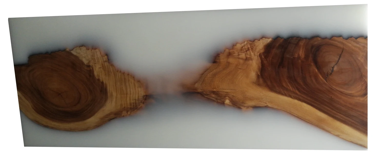 Solid Walnut Wood White Resin Table Top 1524x765x38mm