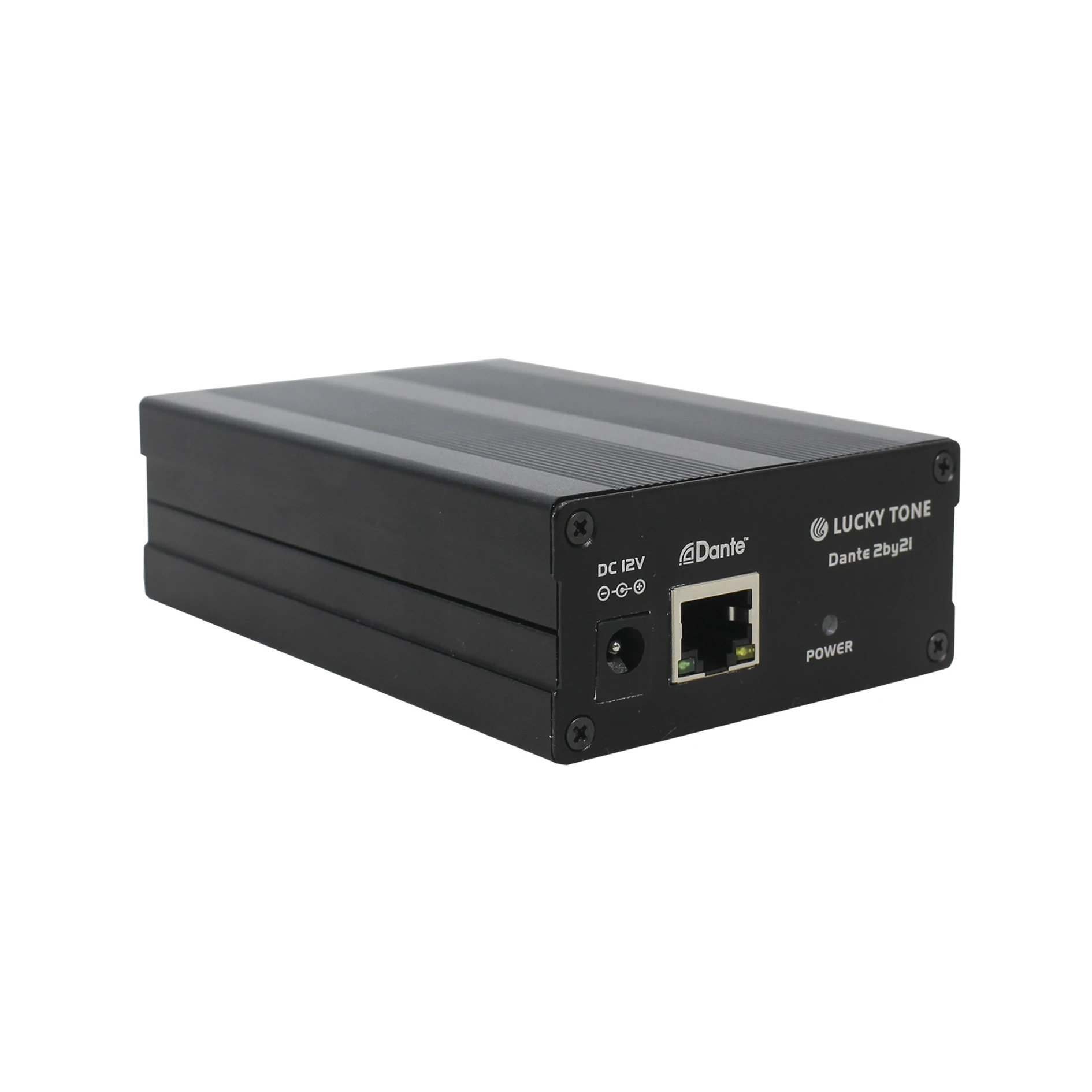T CAT5/6 Connector Small Mounting Bracket Dante 2 in Out Transmitter Audio with POE Splitter