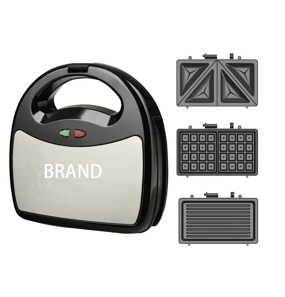 Christmas Limited Edition Mini 2-Slice Sandwich Maker Stainless Steel Waffle Makers with Fixed Plate Grill Triangle Waffle Plate