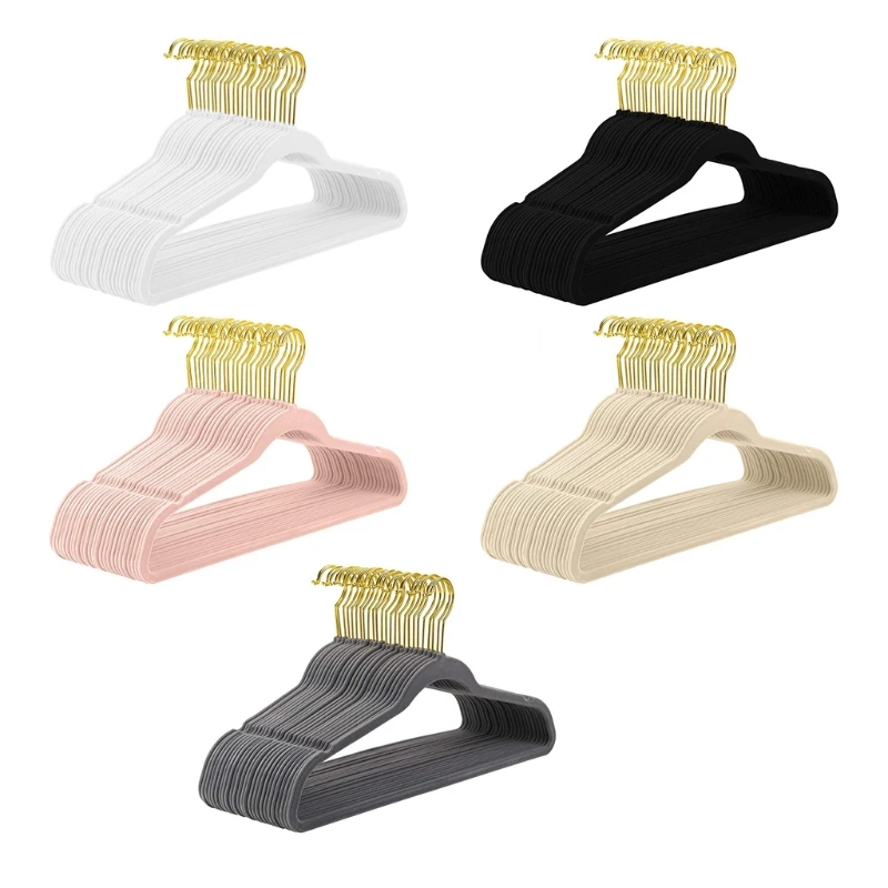 Factory Custom Flocking Modern Space Saving Pink Velvet Hangers 360 Degree Swivel Hook Velvet Hangers For Clothing Store