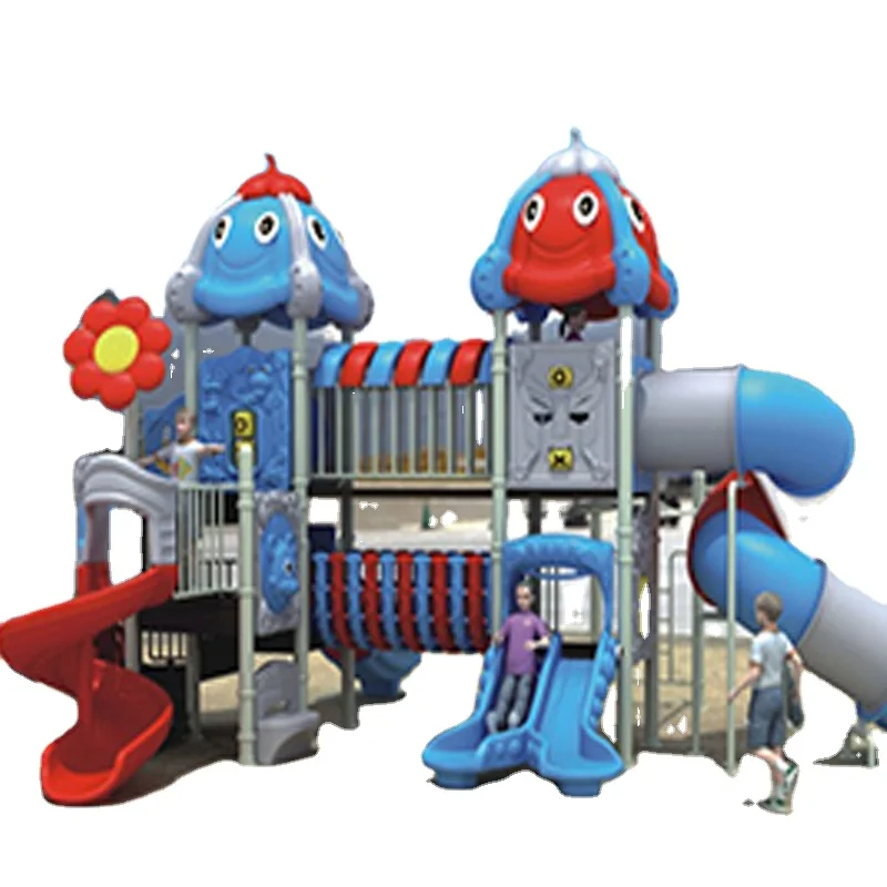 kids outdoor playground equipment play house with plastic slide