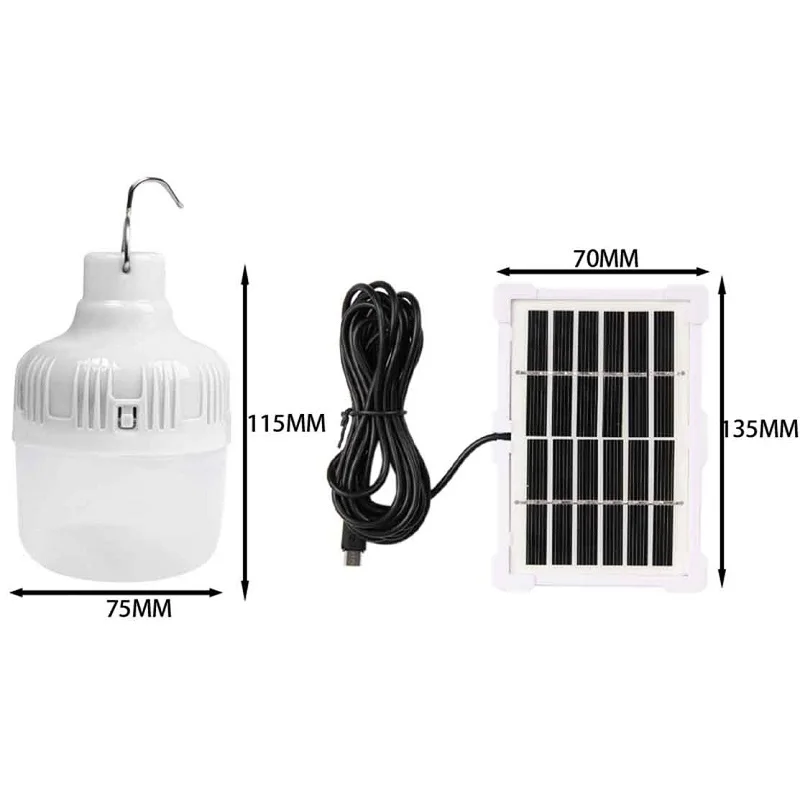 Solar Charging Energy Saving Lamps Portable Usb Raw Material Led Lights Bulbs Rechargeable Light Emergency Led Bulb