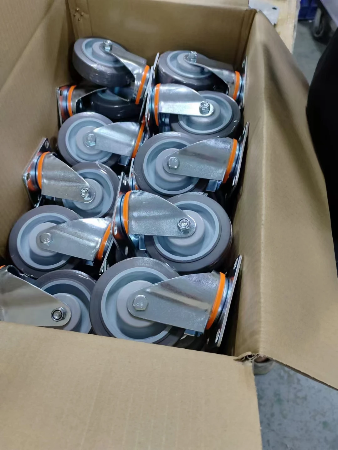 Medium Duty 3 inch Grey TPR  Wheels Castors Industrial Caster Wheel For Trolley Cart