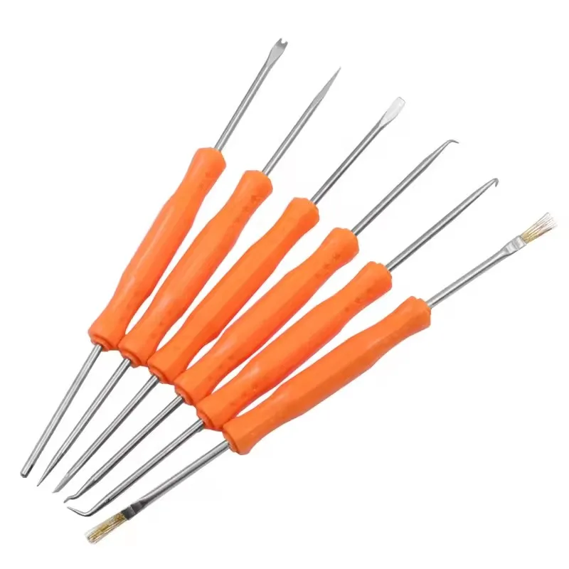 6Pcs Set Desoldering Hand Tool Aid Tool Kit Soldering Aid Assistance PCB Cleaning Kit Repair Tool Electronic Heat Assistance Set
