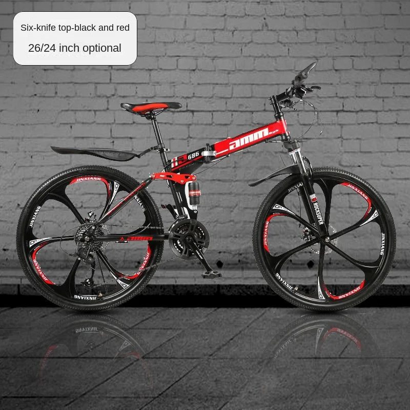 Wholesale easy carry folding bicycle 24/26 inch cheap foldable bicycle for adult Folding Mountain Bike