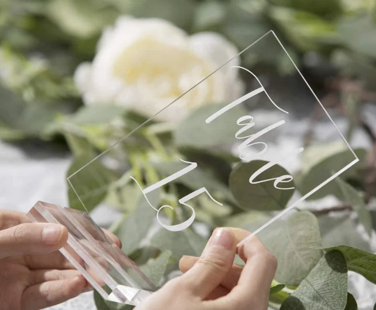 Clear Place Card  Sign Holders Acrylic Table Numbers  Display Stands with Card Slot  for Wedding  Table Number