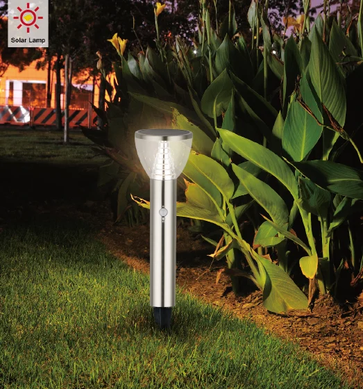 decorative waterproof stainless steel round led super bright exterior solar powered garden light for garden