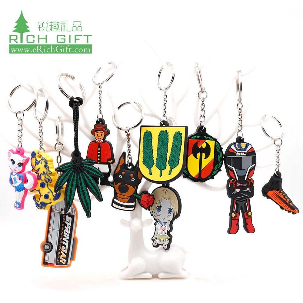 Hot selling custom fashion 3d mini sneaker cartoon animal color filled clear hard soft pvc rubber cute keychains for kids gift