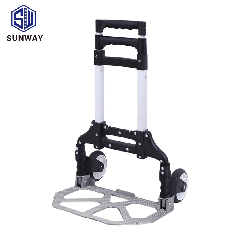 2024 New Arrive  Aluminium Luggage Hand Trolley Telescopic Folding Trolley Cart