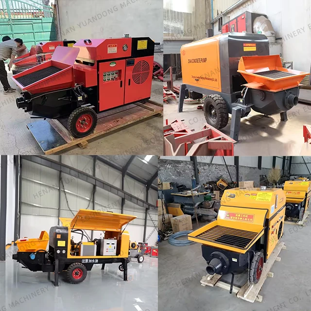 Diesel 8m3h Mini Hydraulic Secondary Structure Engine Machine Electric Small Inclined Concrete  Mortar Conveying Pump Plant