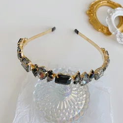 Best Selling Baroque Colorful Diamond Headbands Vintage Shiny Metal Hair Bands Wedding Hair Accessories