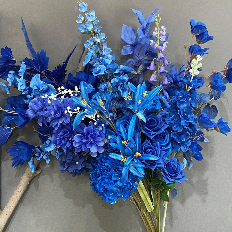 A-823 Artificial Royal Blue Rose Flowers Silk Flower Roses Navy Blue Centerpieces Royal Blue Flower