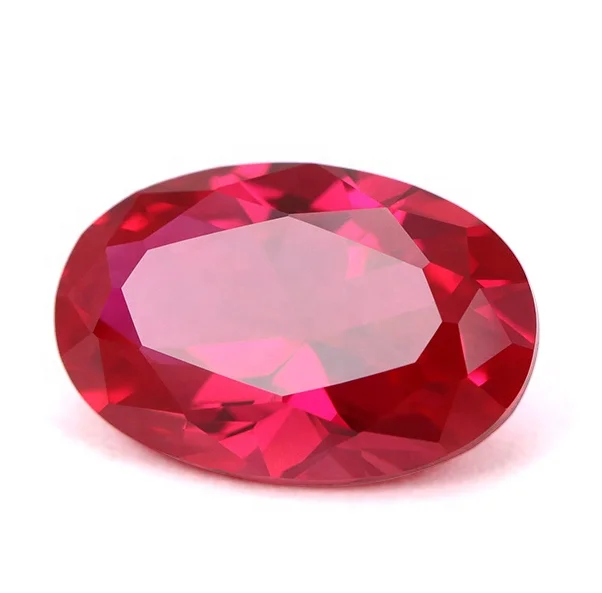 Top quality corundum oval cut  loose synthetic corundum gemstones 1 carat ruby stone price per carat